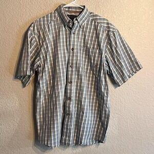 Ariat‎ Pro Series Shirt Mens  Plaid Short Sleeve Button Up •  Size M